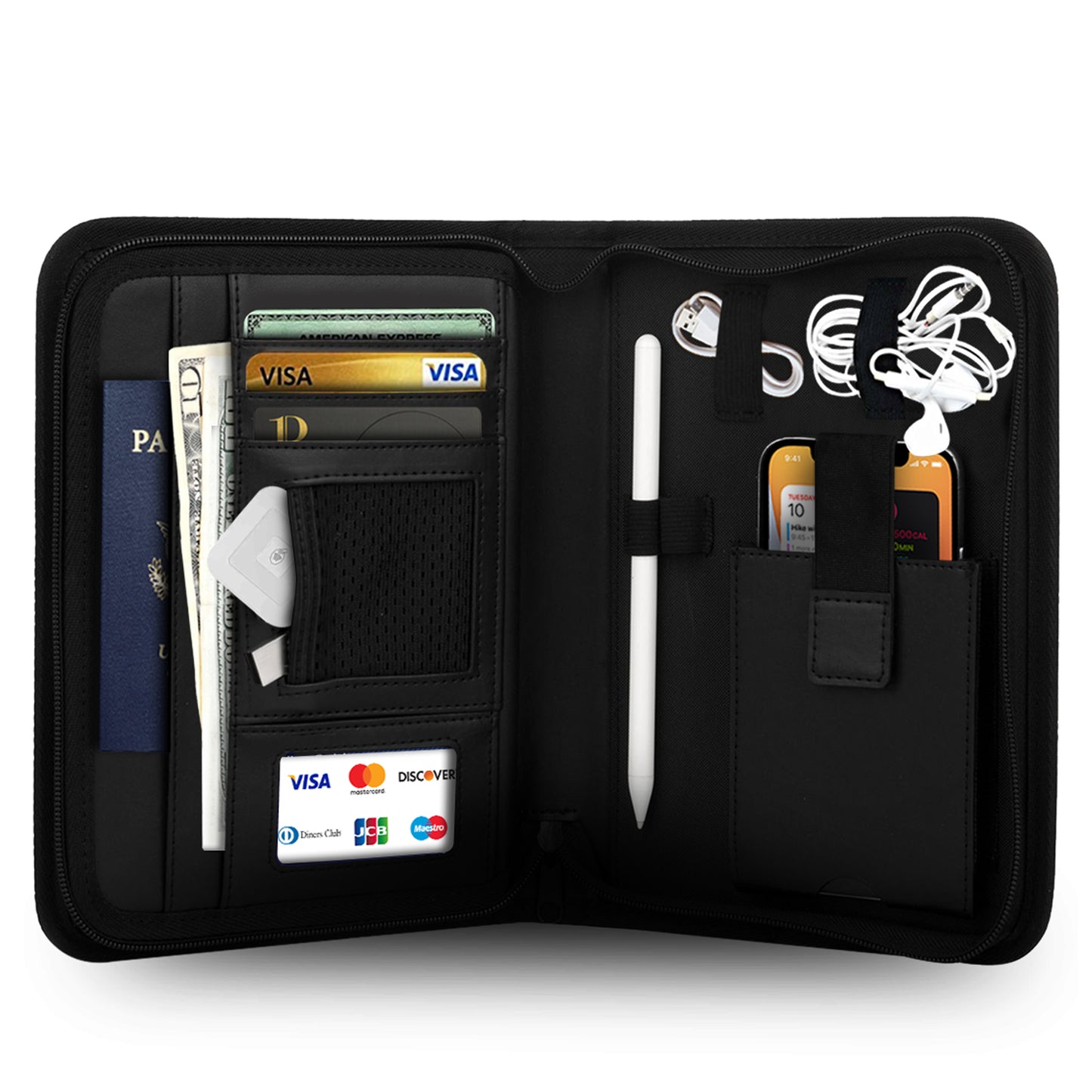 Cooper BizMate Pro Universal Travel Portfolio Organizer Case with A5 Notepad for 6-8" & 8-10.5" Tablets