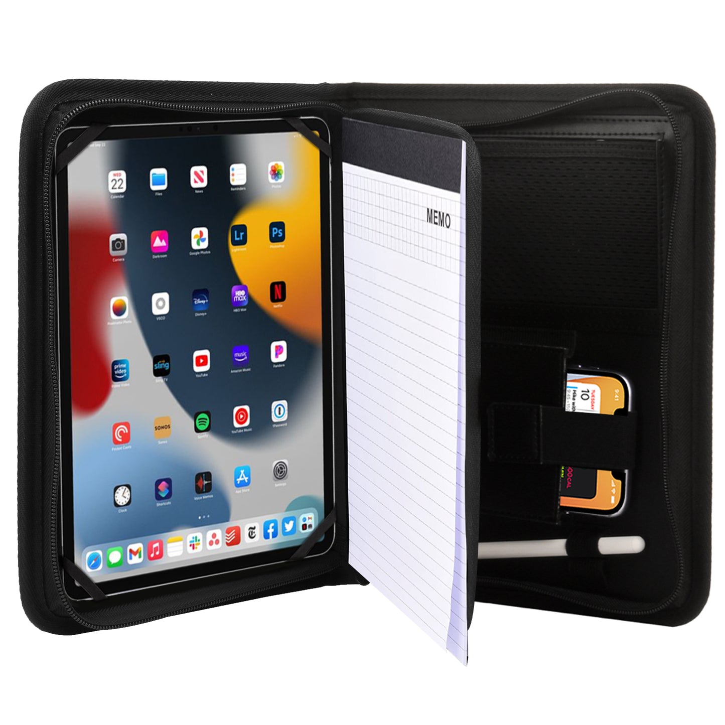 Cooper BizMate Pro Universal Travel Portfolio Organizer Case with A5 Notepad for 6-8" & 8-10.5" Tablets