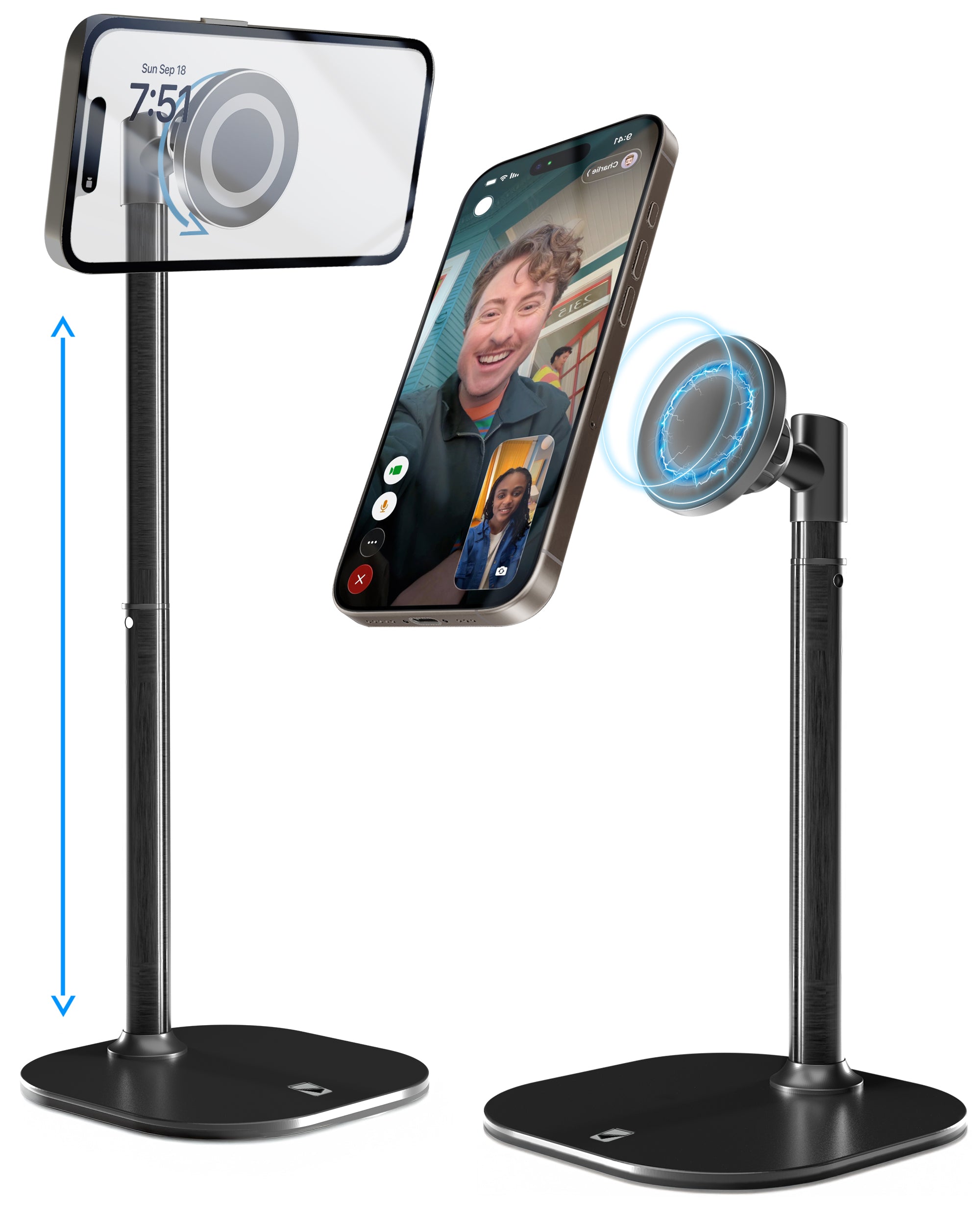 Professional Smartphone Tripod Stand – Aluminum Alloy, Silver, For Cell Phone