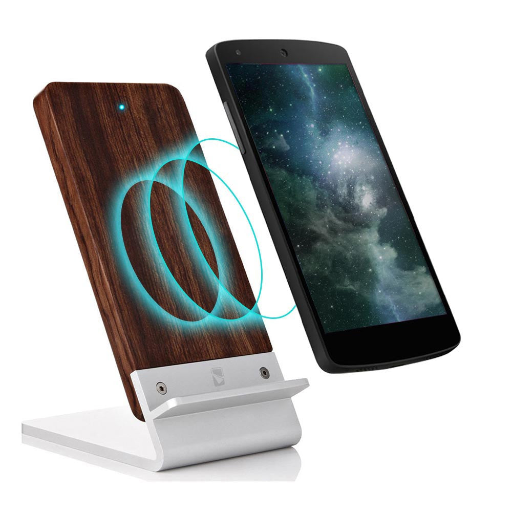 Cooper EcoStand Wood Qi 3 Coil Wireless Charging Stand for Smartphones