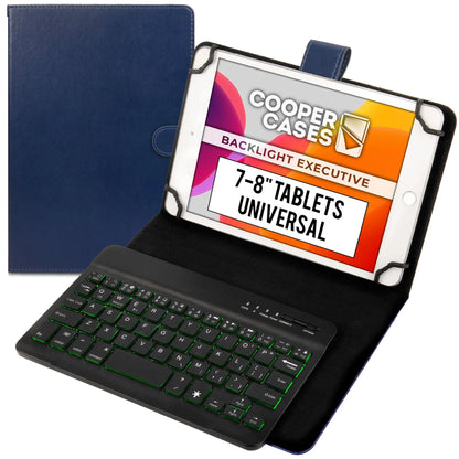 Cooper Backlight Executive Universal Bluetooth Keyboard Folio for 7-8" Tablets (with Backlit keys)