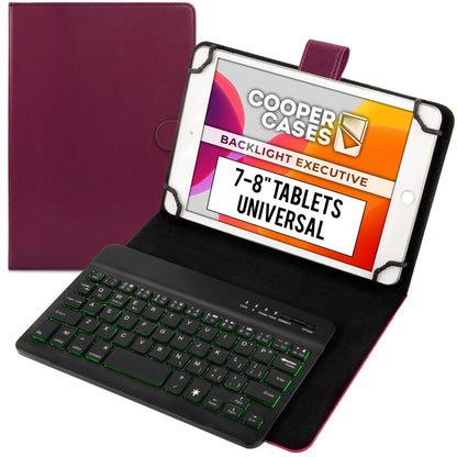 Cooper Backlight Executive Universal Bluetooth Keyboard Folio for 7-8" Tablets (with Backlit keys)