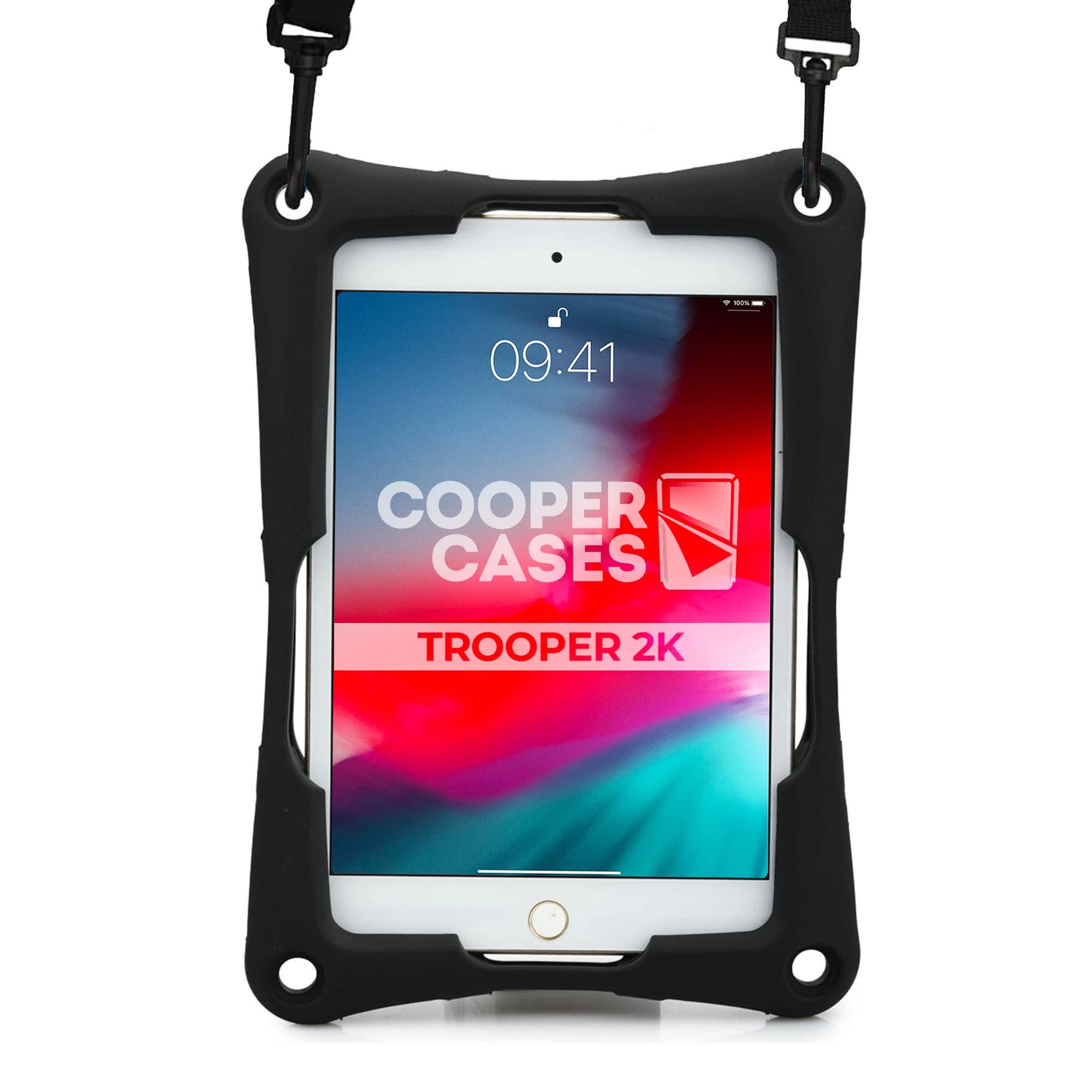 Rugged Rubber iPad Carrying Case with Strap and Handle