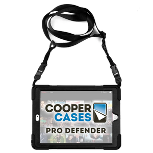 Cooper Pro Defender Tough Case w/ Shoulder Strap, Hand Strap & Kickstand for Apple iPad 10.2 (9th-8th-7th Gen)