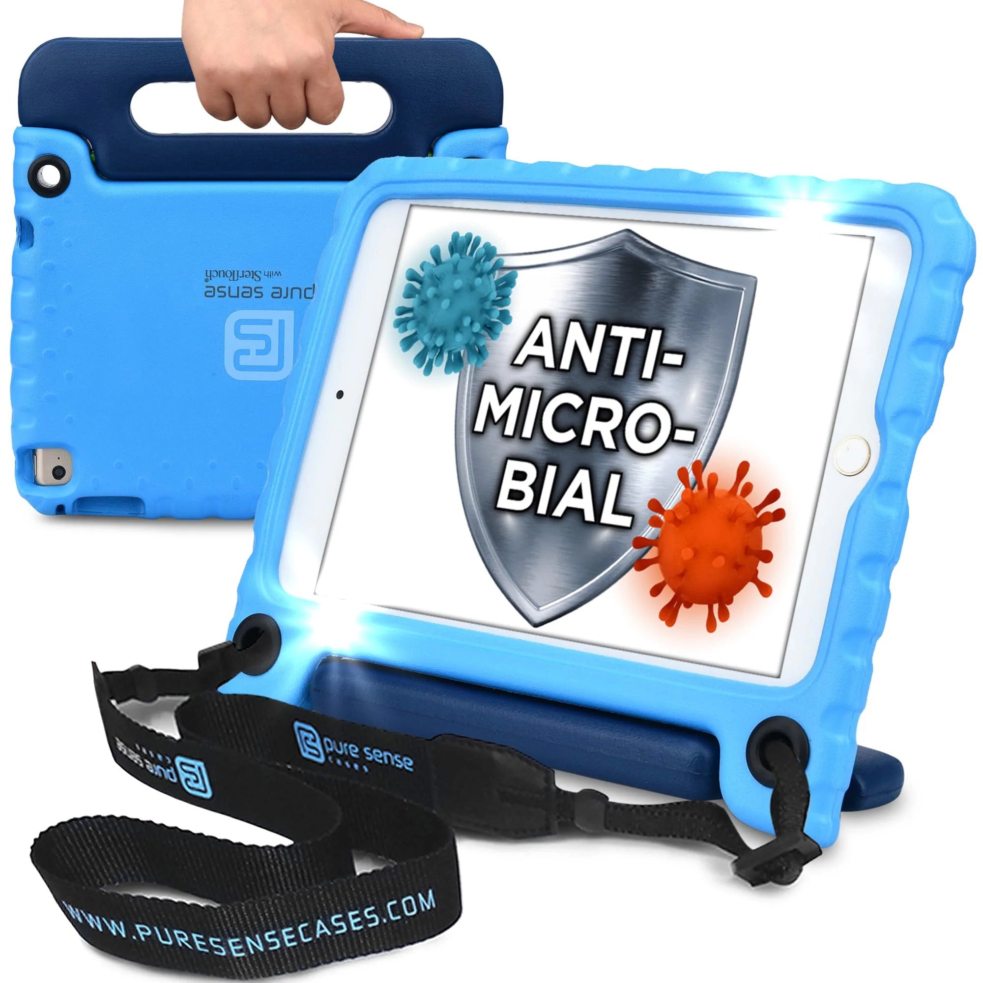 Pure Sense Buddy Antibacterial Rugged tablet case for iPad 10.2 & 10.9 (10th-9th-8th-7th)